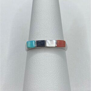Sterling silver vintage multi stone ring